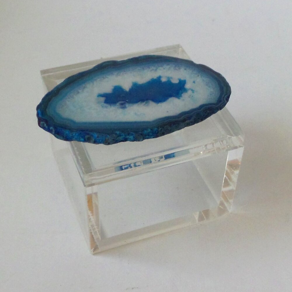 Lucite box with agate new